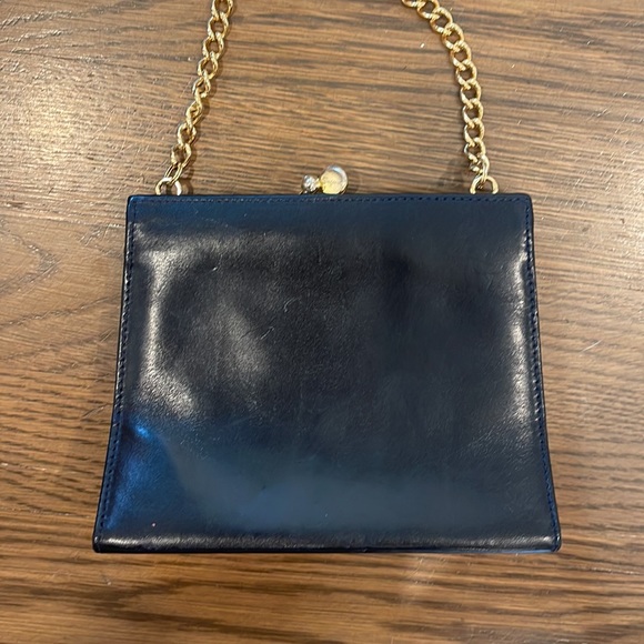 SALVATORE FERRAGAMO DARK BLUE CROSS BODY VINTAGE PURSE - Picture 4 of 8